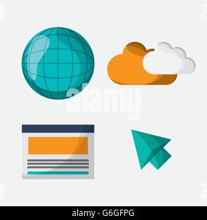 SEO icons, technology related, vector illustration Stock Vector