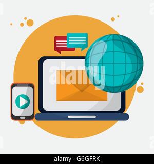 SEO icons, technology related, vector illustration Stock Vector