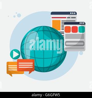 SEO icons, technology related, vector illustration Stock Vector