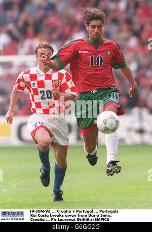 Soccer - Euro 96 - Croatia v Portugal Stock Photo