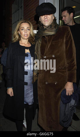 Sir Bob Geldof and partner Jeanne Marine arrive for the dual launch of 'Streetcore', the new album by Joe Strummer and The Mescaleros, and 'Strummerville' - the Joe Strummer Foundation For New Music, at the White Cube in central London. Artist Damien Hirst is a patron of the Strummer foundation and allowed the use of his exhibition for the event. Stock Photo