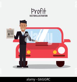 Profit icon design , vector illustration Stock Vector