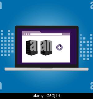 server virtualization software IT infrastructure management Stock Vector