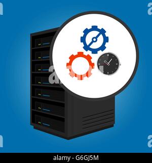 cron job task scheduled automatically running in server in specific time automation Stock Vector