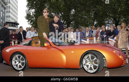 The stars Paul Kaye (left) and Johnny Vegas arrive for the world charity premiere of their new film Blackball at the Odeon West End in London's Leicester Square. Stock Photo