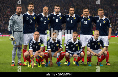 Soccer - FIFA 2014 World Cup - Qualifying - Group A - Scotland v Croatia - Hampden Park. Scotland team group Stock Photo