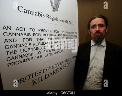 Independent TD Luke Ming Flanagan at a press conference in Buswells Hotel, Molesworth Street, Dublin, where he claimed decriminalising cannabis could save Ireland 300 million euro (£256 million) a year. Stock Photo