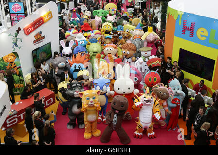 Character and mascots participating in a parade at the Brand Licensing ...