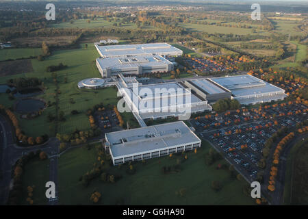 Stock picture of Hewlett-Packard Ireland at Liffey Park Technology Campus in Leixlip, Co. Kildare taken from a Helicopter. Stock Photo