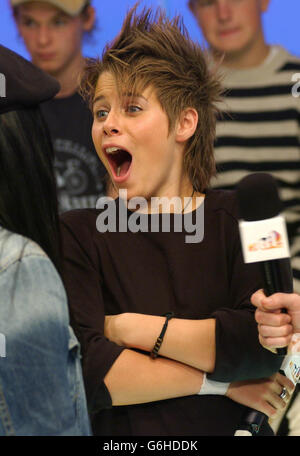 Fame Academy winner Alex Parks during her guest appearance on MTV's TRL ...