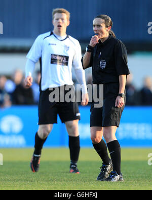 Soccer - FA Cup - First Round - Corby Town v Dover Athletic - Steel Park Stock Photo