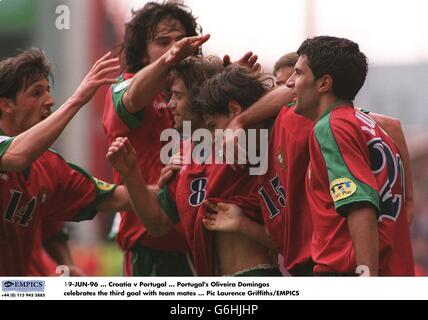 Soccer - Euro 96 - Croatia v Portugal Stock Photo