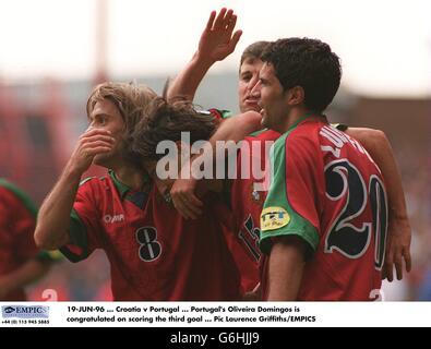 Soccer - Euro 96 - Croatia v Portugal Stock Photo