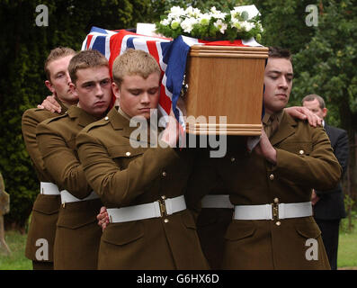 The coffin of Officer Cadet Stephen Hilder is carried from St Mary's ...