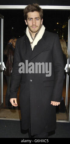 Actor Jake Gyllenhaal arrives for the UK premiere of '21 Grams' - as part of the Times BFI London Film Festival - at Odeon West End in central London. Stock Photo