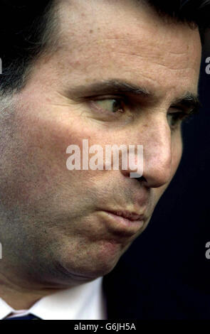 Oliver Letwin, speaks to the media in Westminster. Shadow Chancellor Michael Howard was tonight urged to run for the leadership of the Conservative Party by senior shadow cabinet colleagues. Shadow home secretary Oliver Letwin and shadow health secretary Dr Liam Fox were joined by former health secretary Stephen Dorrell in endorsing Mr Howard as the best man for the job. Stock Photo