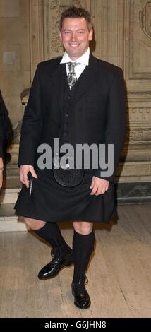 Big Brother 4 winner Cameron Stout arrives for the annual National Television Awards at the Royal Albert Hall in central London. 13/10/04: The moment of truth will arrive Wednesday October 13, 2004 as a reality TV star mounts the scales as part of a research project. After a nine-week study at the Rowett Research Institute in Aberdeen, Big Brother winner Cameron Stout will find out how many pounds have fallen off over the course of the institute's weight-loss scheme. Stock Photo