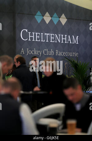 Horse Racing - The Open Festival 2013 - Paddy Power Gold Cup Day - Cheltenham Racecourse. General view of signage at Cheltenham Racecourse Stock Photo