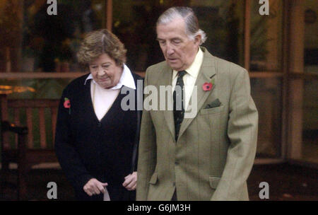 Sophie, Countess of Wessex parents, Charles and Mary Rhys-Jones leave St. George's Hospital in South West London after visiting their newly born granddaughter. Stock Photo