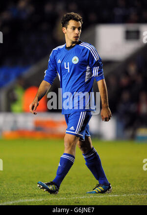 Soccer - UEFA Under 21 Championship - Qualifying Round - Group 1 - England v San Marino - Greenhous Meadow. Cristian Brolli, San Marino Stock Photo