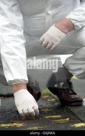 Police and forensics experts, outside a house in Eastcombe Ave ...