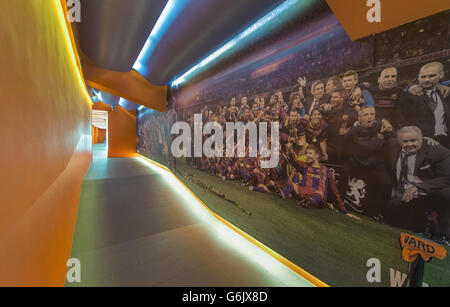 Visiting Camp Nou Stadium Stock Photo