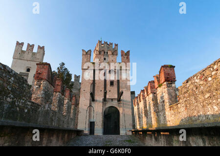 Castello Scaligero castle, Sirmione, Lago di Garda, Lombardy, Italy, Europe Stock Photo