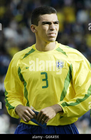Lucio of Brazil during Brazil's 1-0 win over Jamaica, in a friendly international at Walkers Stadium, in Leicester. Stock Photo
