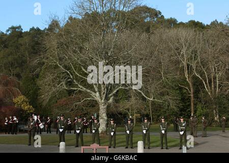 Army cadets during the commemorative wreath-laying ceremony for the former United States President John F Kennedy, on the 50th anniversary of his death at the JFK Memorial Park and Arboretum in New Ross, Co Wexford, the ancestral home of President Kennedy.