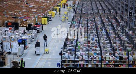 The Amazon fulfilment centre in Peterborough Cambridgeshire as it prepares for Cyber Monday. Stock Photo