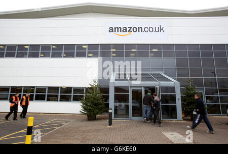 The Amazon fulfilment centre in Peterborough Cambridgeshire as it prepares for Cyber Monday. Stock Photo