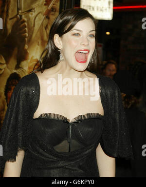 Actress Liv Tyler arrives for the premiere of her film, 'The Lord of the Rings: The Return of the King' at the Mann's Village Theatre in Los Angeles. Stock Photo