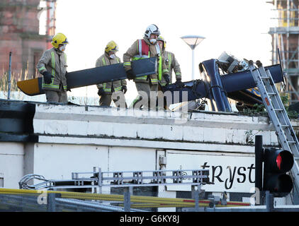 Glasgow helicopter crash Stock Photo