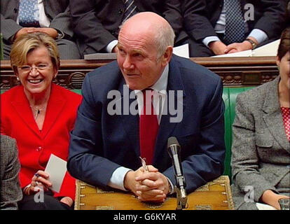 Health Secretary Dr John Reid, talking in the House of Commons, London, as MP's voted on the government's controversial plans for foundation hospitals. * The government's 160-plus majority was slashed to just 17 as a mutiny by Labour backbenchers failed to scupper the Prime Minister's controversial plans. Stock Photo