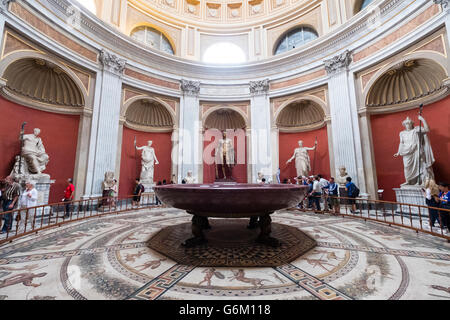 The Round room (Sala Rotonda) in the Vatican Museum in Rome, Italy Stock Photo