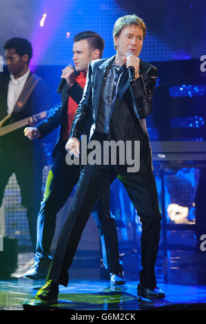 Sir Cliff Richard performs during filming of the Graham Norton Show, at the London Studios, in central London. Stock Photo