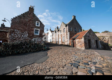 View of houses in historic village at Crail in the East Neuk of Fife in Scotland United Kingdom Stock Photo