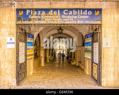 SEVILLE, SPAIN - MARCH 14, 2016:  Entrance to Plaza del Cabildo Centre in Seville Stock Photo