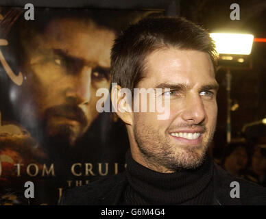 Actor Tom Cruise arrives for the premiere of his new film 'The Last Samurai' at the Mann's Village Theatre in Los Angeles, California. Stock Photo