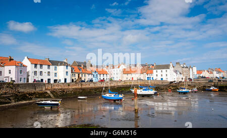 View of harbour in historic fishing village of St Monans in the East Neuk of Fife , Scotland, United Kingdom Stock Photo