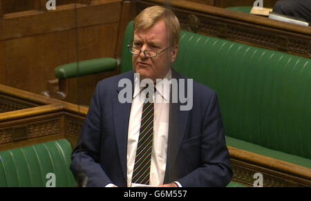 Charles Kennedy, pays tribute to former South African president Nelson Mandela, in the House of Commons, London. Stock Photo