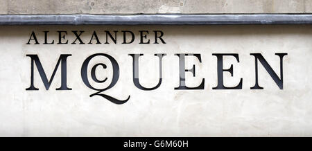 The Alexander McQueen fashion store, Bond Street, London. The extravagant  façade to the iconic fashion brand in London's exclusive shopping district.  Stock Photo