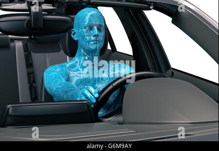 concept of a self-driving modern car ,  3d illustration Stock Photo