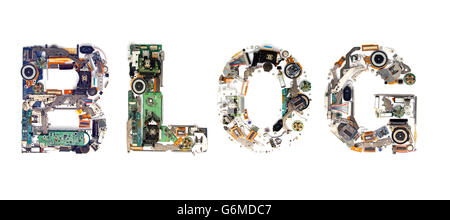 The Word Blog Made from electronic letters Stock Photo