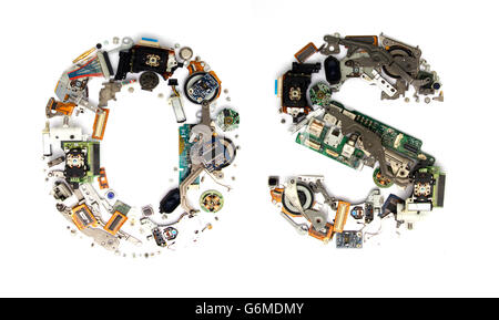letters made old  electronics Stock Photo