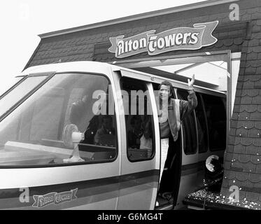 Captain James T. Kirk, otherwise known as American actor William Shatner, is beamed down to the Alton Towers Leisure Park in Staffordshire, where he opened the world's most advanced monorail system. Stock Photo