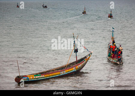 Yongoro, Sierra Leone - May 30, 2013: West Africa, the beaches of Yongoro in front of Freetown Stock Photo