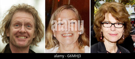 File photos of (from the left) Grayson Perry, Shirley Conran and Vicky Pryce. Stock Photo