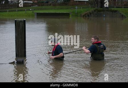 Dominic Webb (right) and Stuart Williams from Lindon Lewis Marine check ...