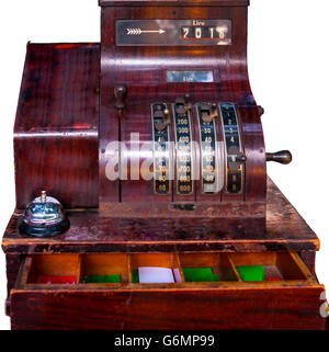 Old time cash register in a flea market Stock Photo